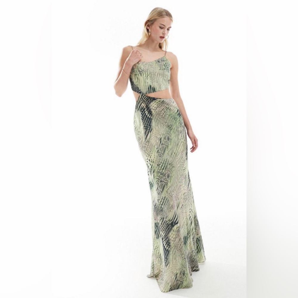 ASOS Green Maxi Dress With Cutouts